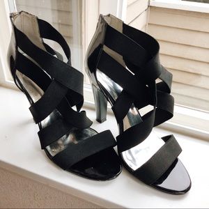Strappy and Comfortable Black Heels